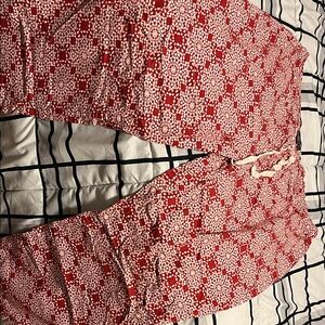 Eddie Bauer Red and White Sleepwear Pants